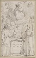 J 007
<br/>
Franciscus van Assisi in glorie met de heiligen Bernardino da Feltre en Bernardinus van Siena
<br/>
<em>Testa, Pietro (1611-1650)</em>